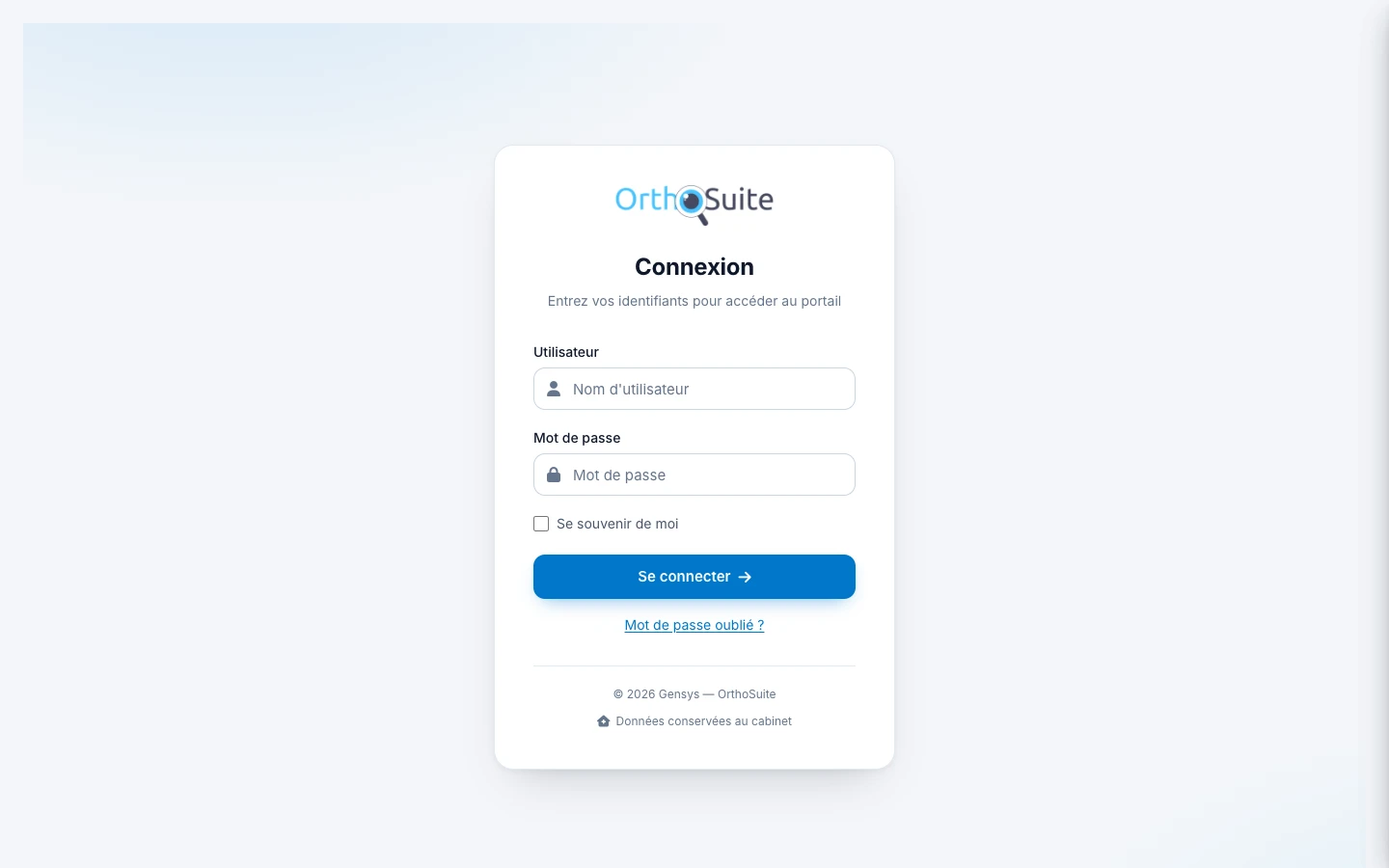 Écran de connexion