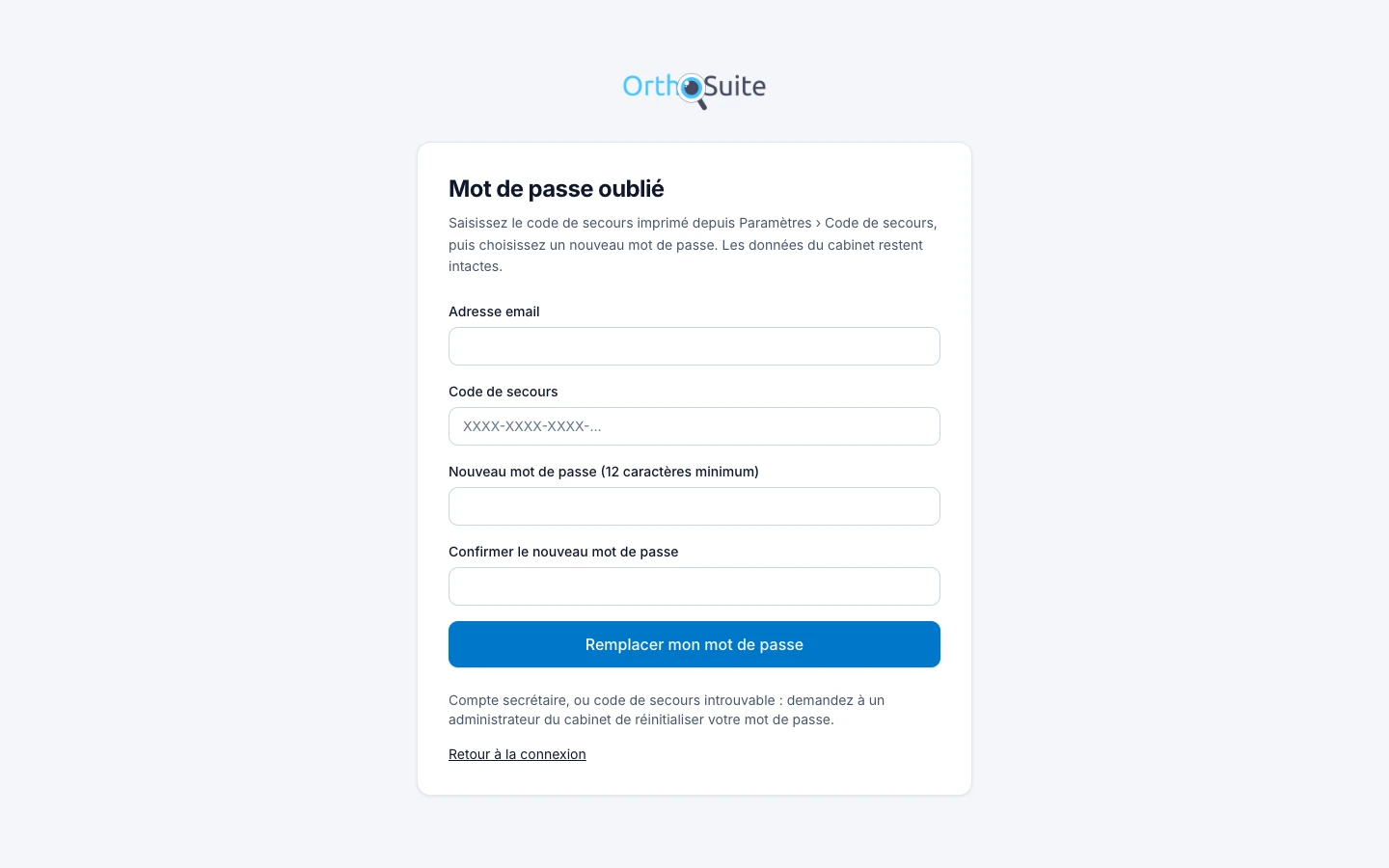 Mot de passe oublié