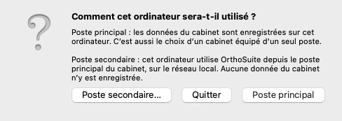 Choix du rôle de l’ordinateur au premier démarrage