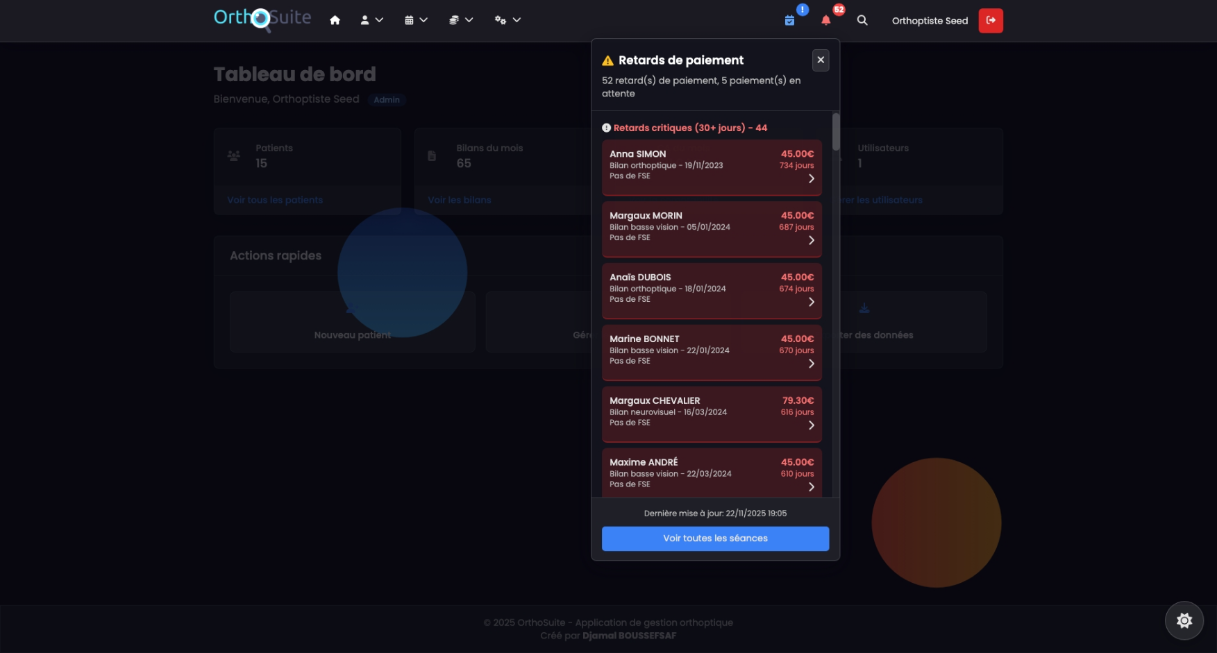 Centre de notifications - Alertes et rappels pour le suivi des patients